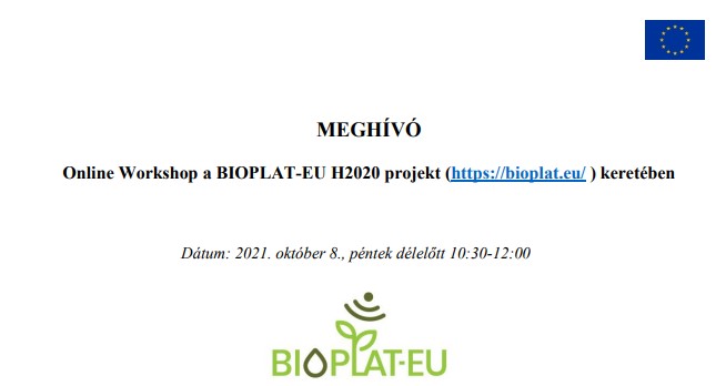 1st Hungarian online BIOPLAT-EU Workshop to be held on 8 October 2021