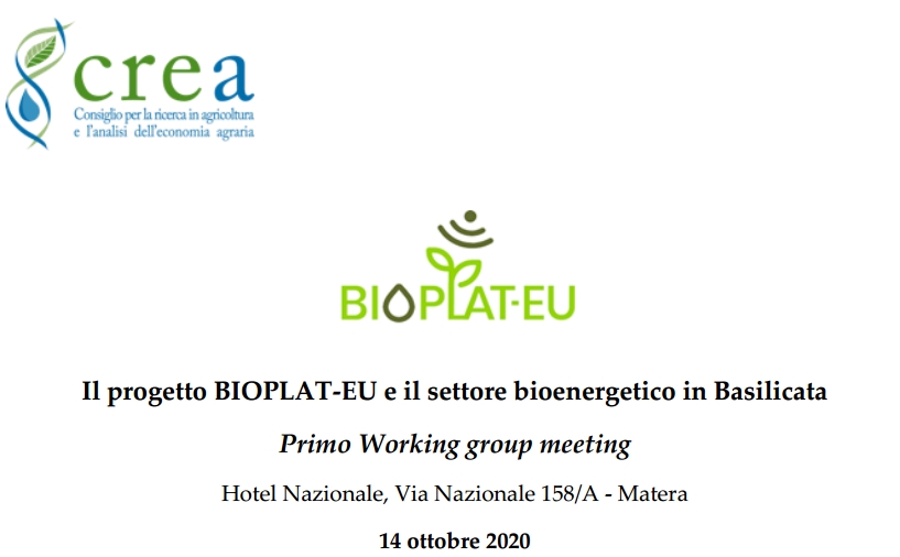 2nd Italian BIOPLAT-EU Working Group Meeting to be held in Matera, region of Basilicata